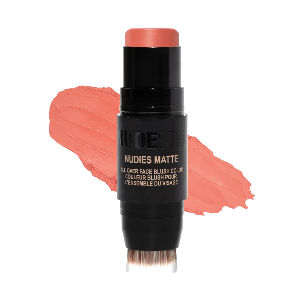 Nudestix Nudies Blush Stick avec bloc de couleur intégré, pour un rendu naturel sur les joues.