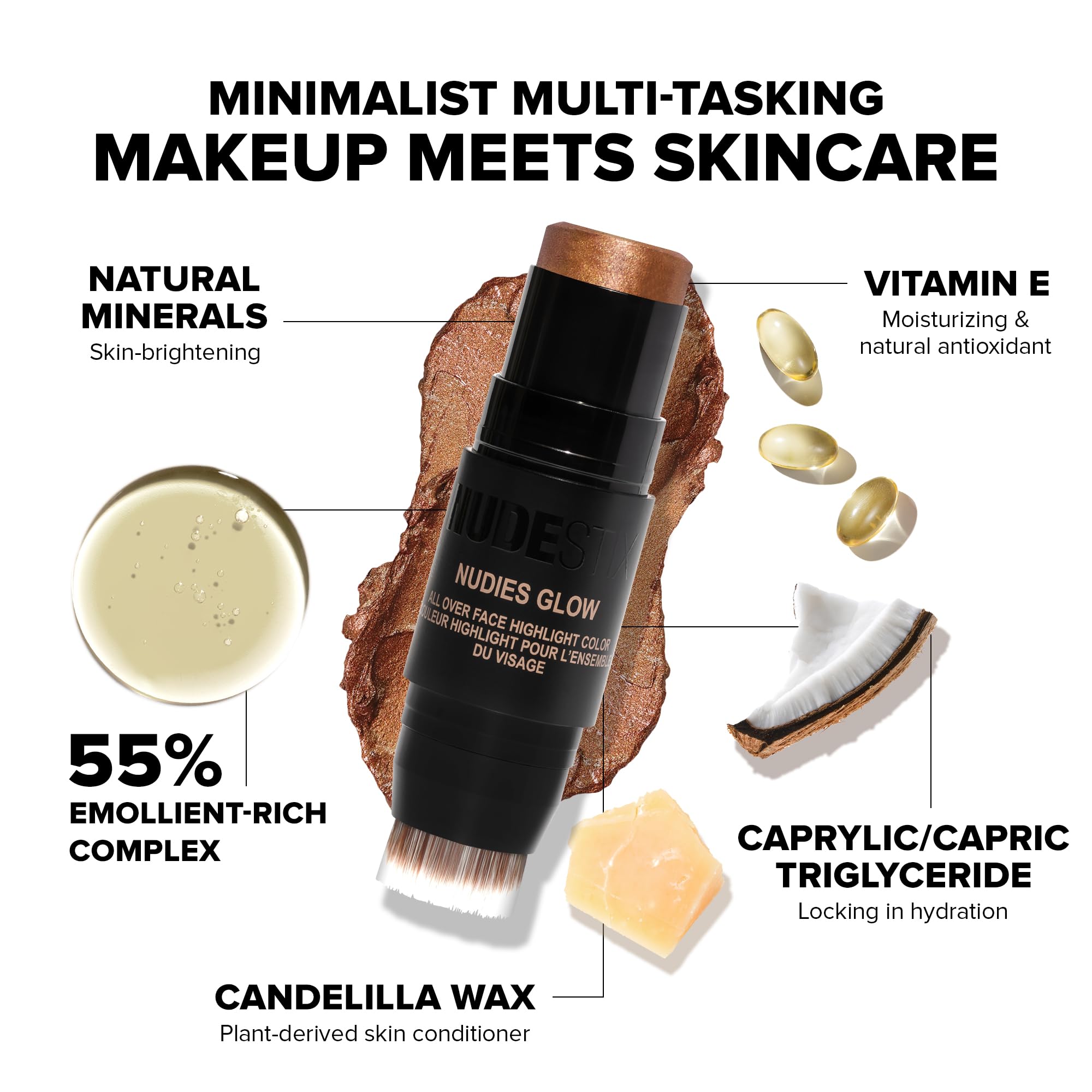 Nudestix Nudies Glow Stick appliqué sur les joues pour l'éclat
