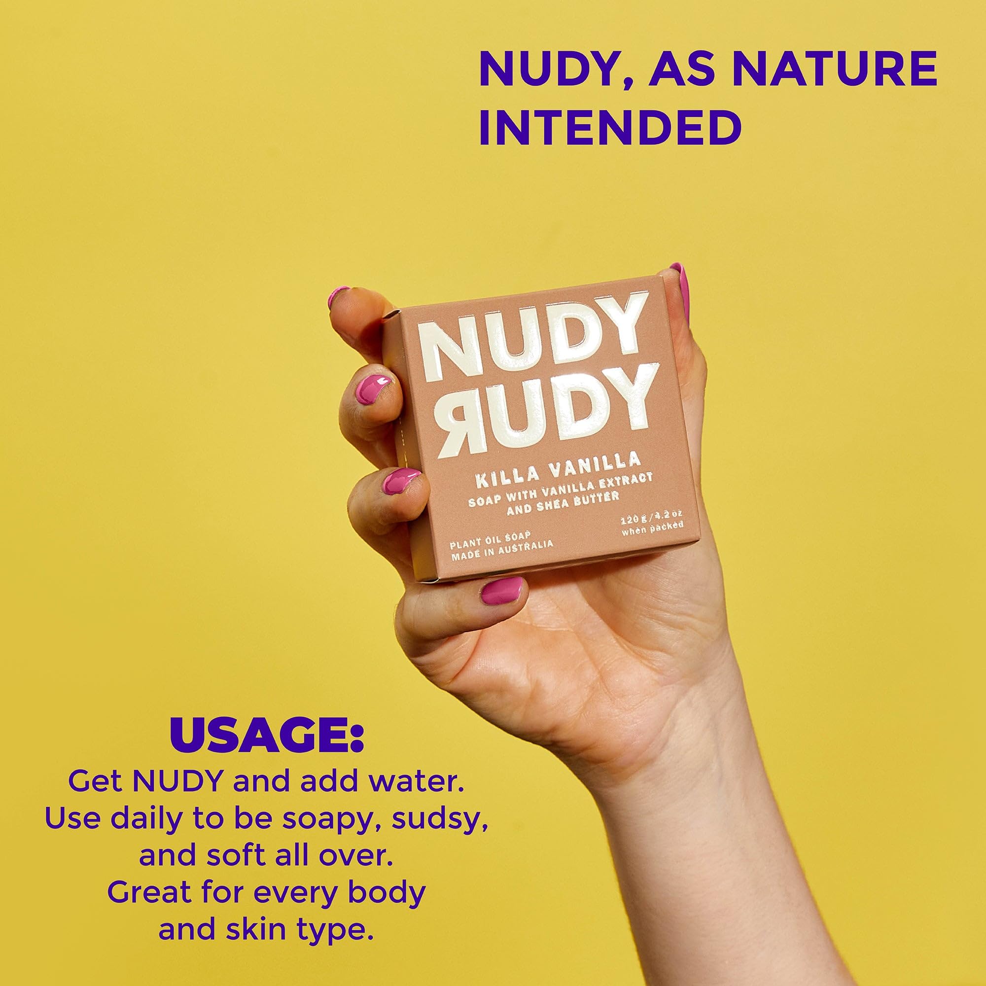 Nudy Rudy Killa Vanilla utilisation douche facile et agréable.