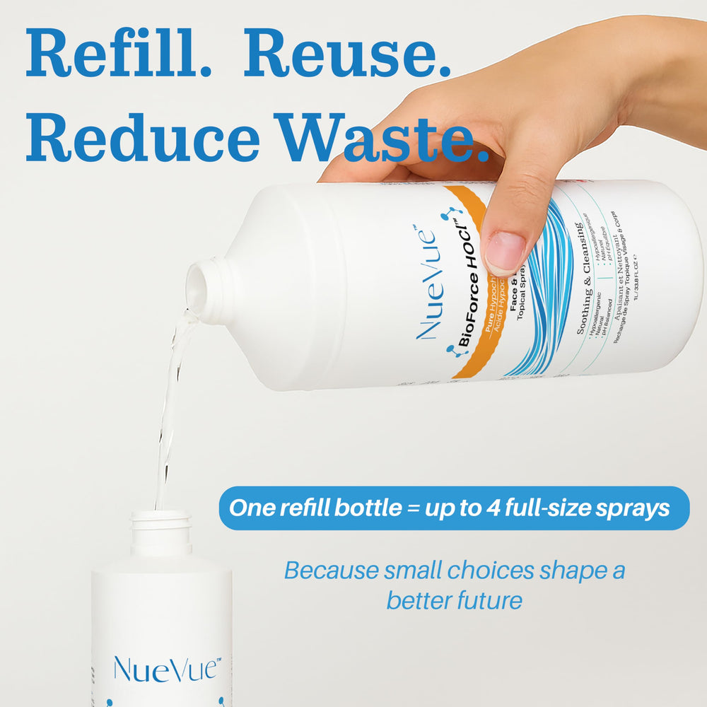 NueVue HOCl: eau-electrolysee pure pour soin visage et corps