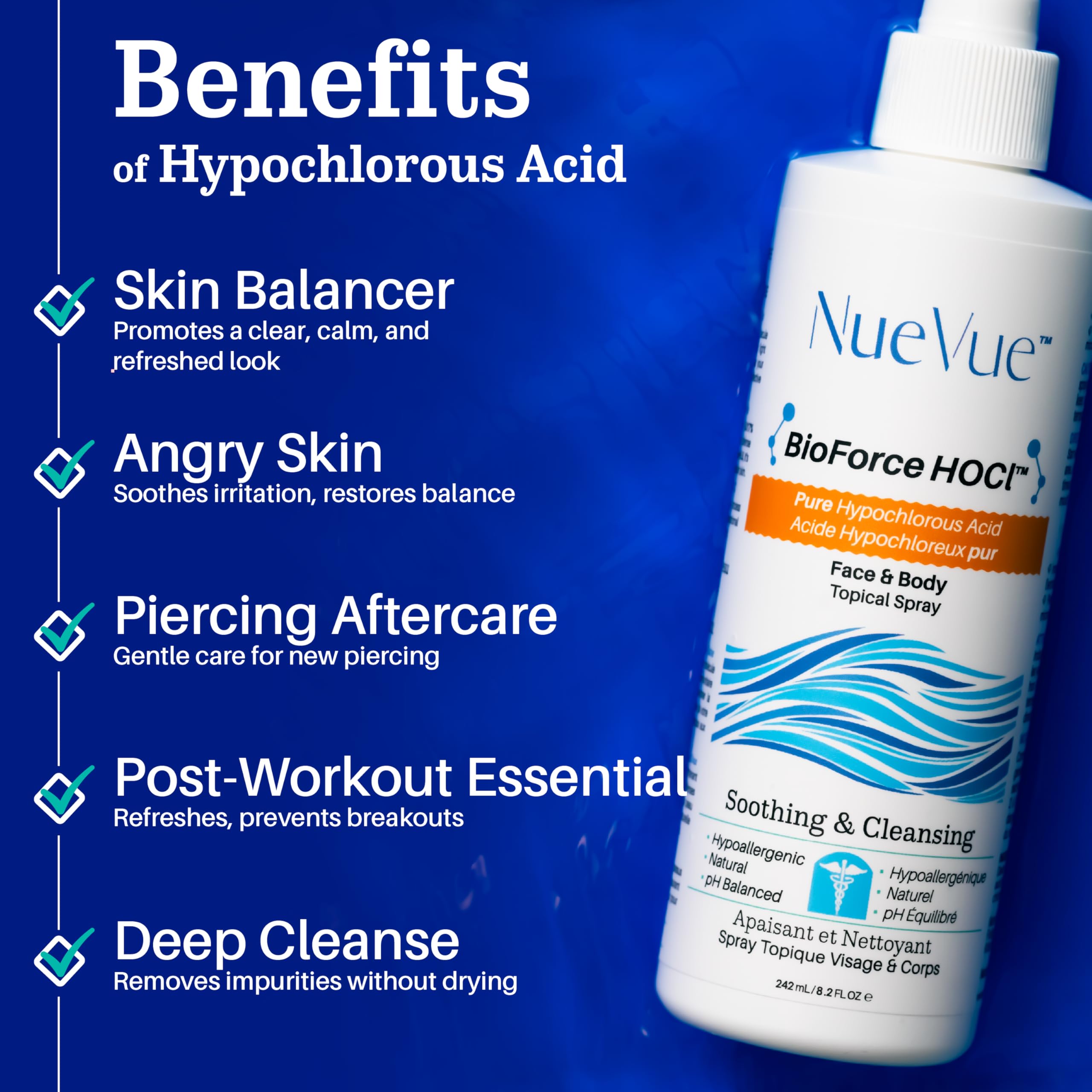 NueVue HOCl soin visage et corps remplissage 33oz