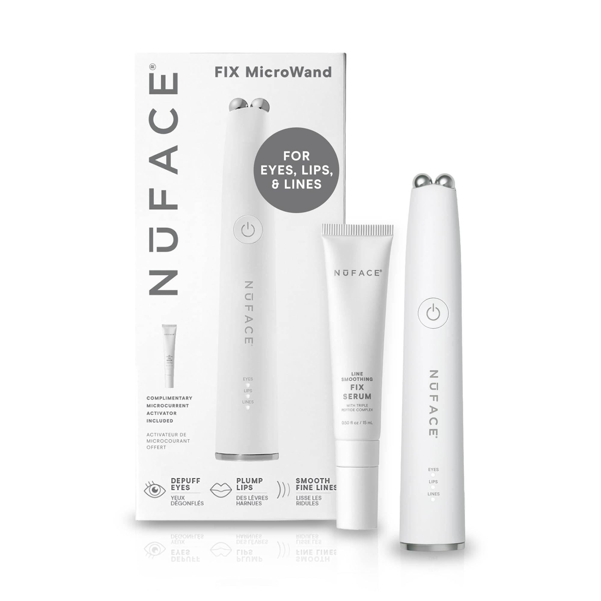 NuFACE FIX microwand yeux – regard plus frais grâce au dégonflement des poches.