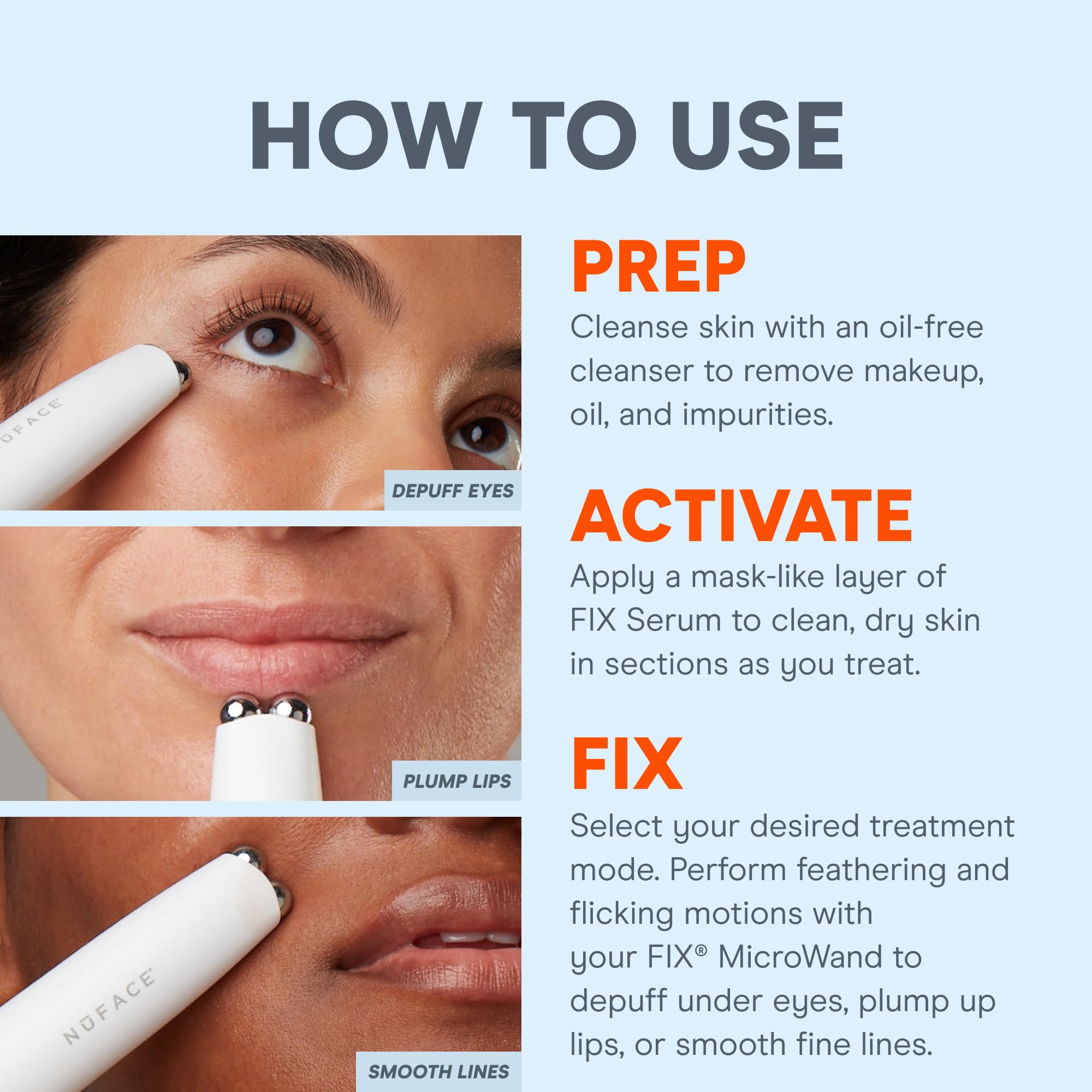 NuFACE FIX mode lèvres – contours améliorés et apparence de lèvres pleines.