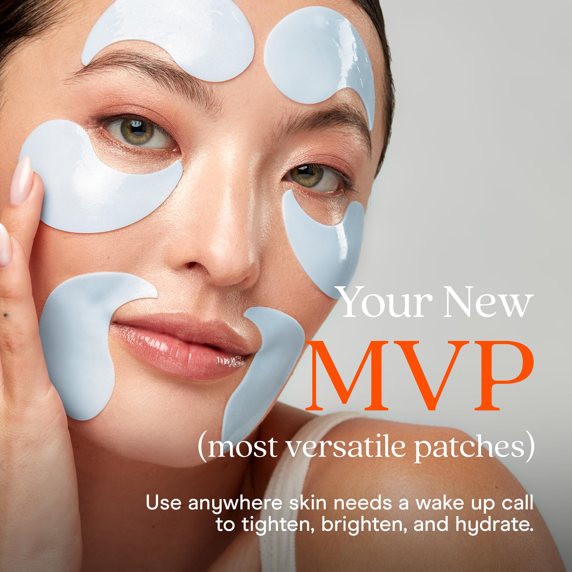 NuFACE IonPlex Hydra-Gel Patchs appliqués autour du contour des yeux