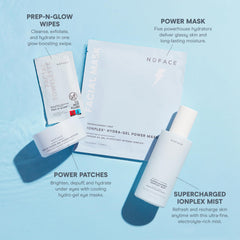 NuFACE IonPlex Hydra-Gel Patchs démontrant l’hydratation intensive
