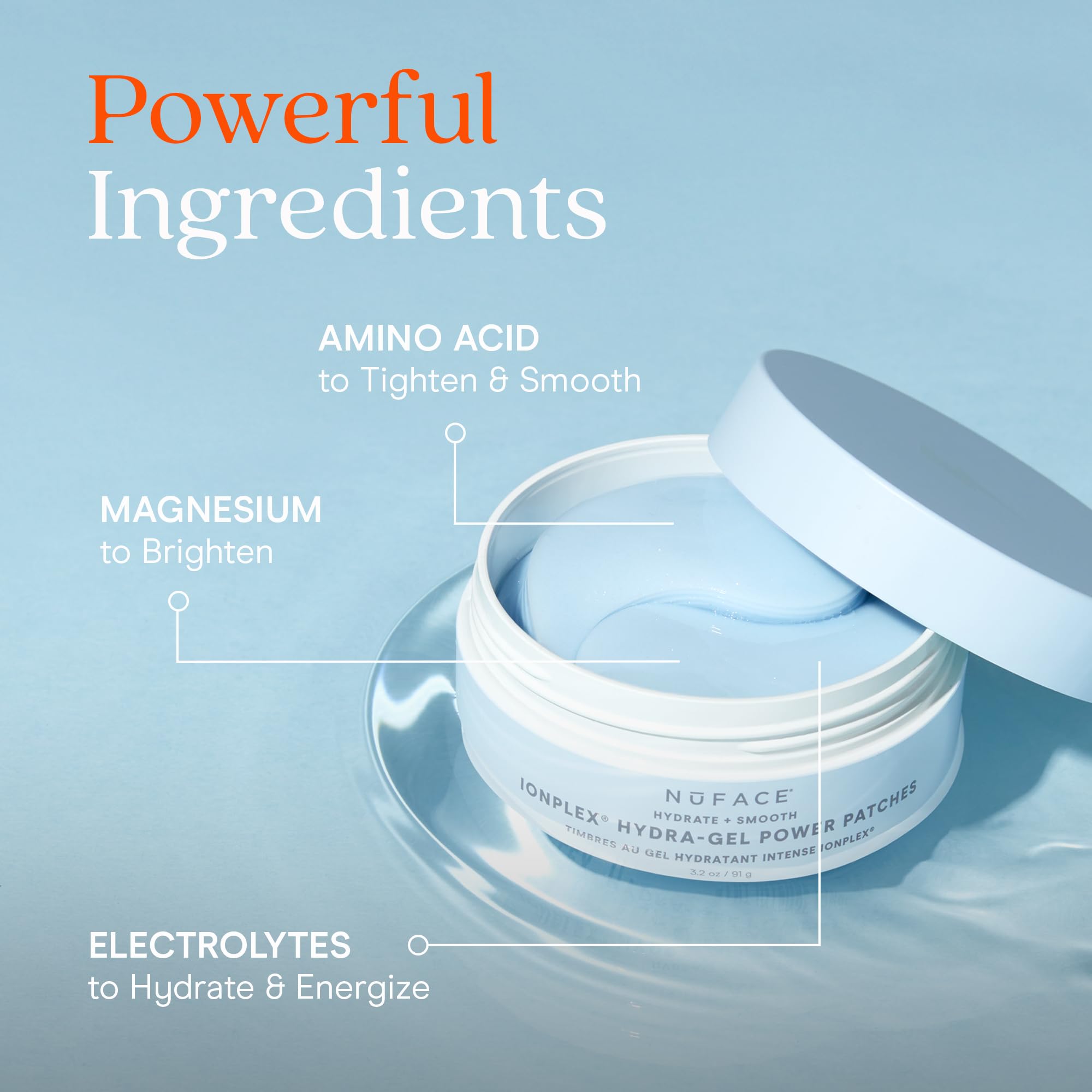 NuFACE IonPlex Hydra-Gel Patchs refroidissant la zone oculaire