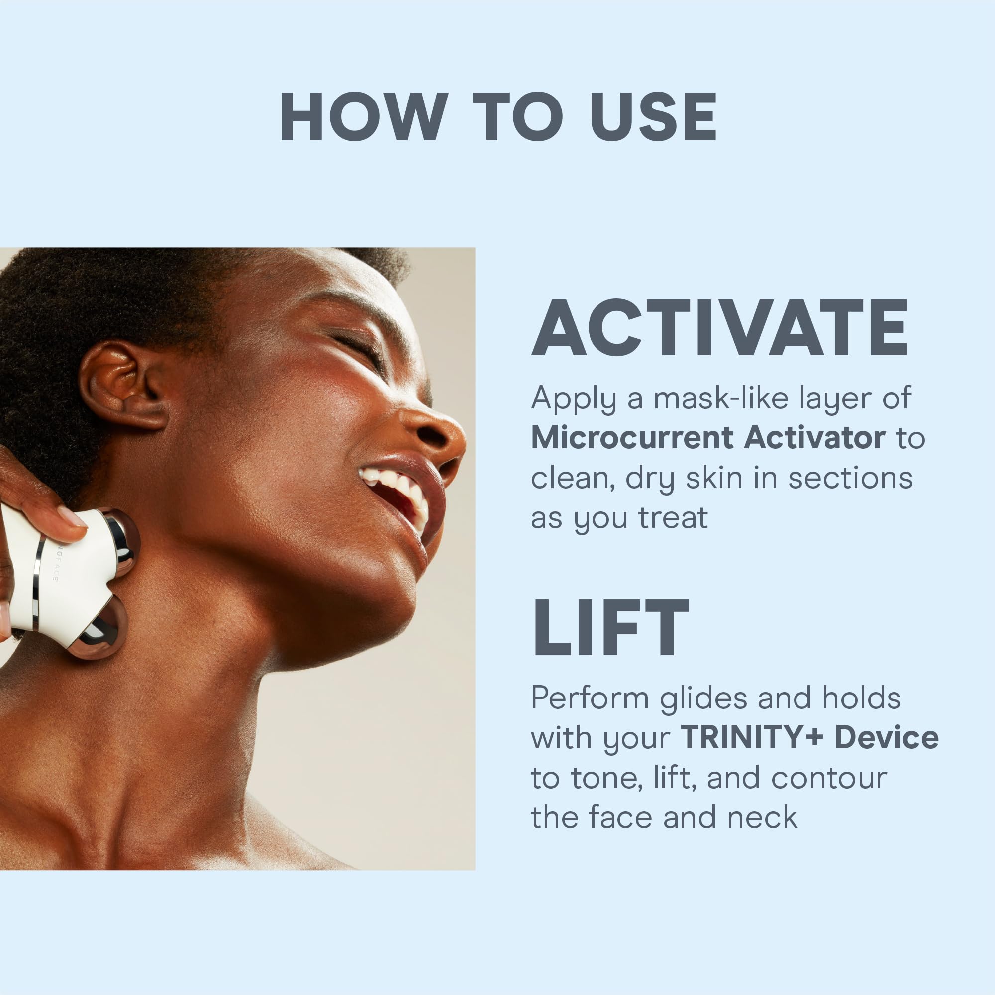 NuFACE Trinity+ contour pommettes - définition plus nette