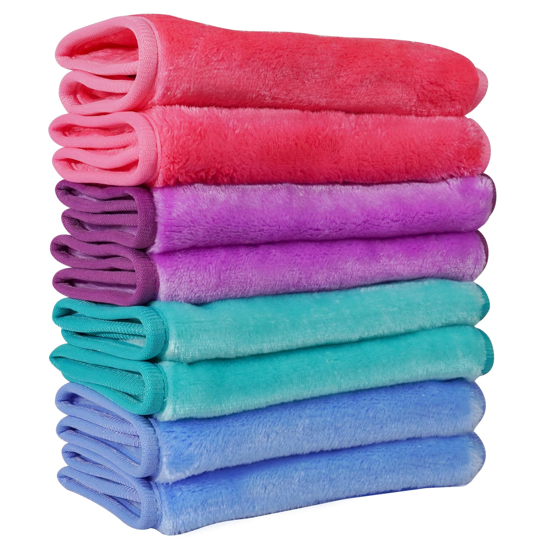 Nugilla lingettes démaquillage microfibre, pack de 8, nettoyage rapide et doux