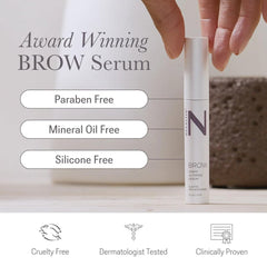 Brosse d’application nulastin sourcils en action pour une couverture uniforme.