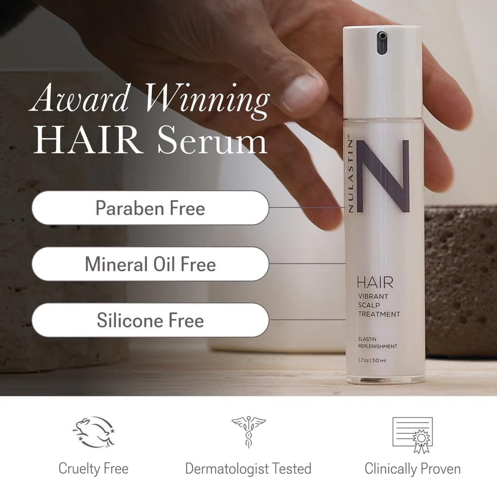 Massage sur le cuir chevelu avec le sérum nulastin apportant fraîcheur.