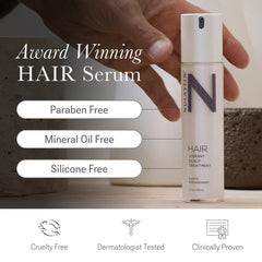 Massage sur le cuir chevelu avec le sérum nulastin apportant fraîcheur.