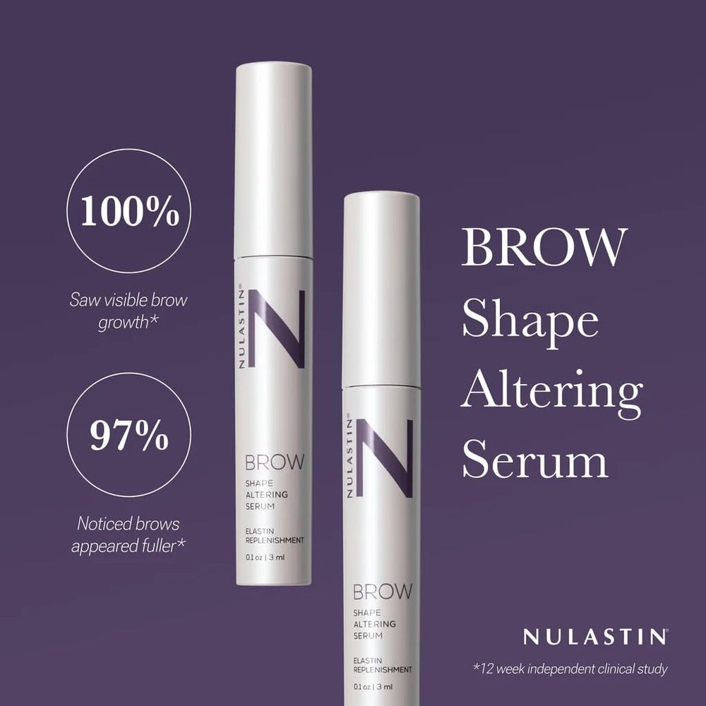 Sérum NULASTIN: brosse optimisée pour une couverture homogène des sourcils.