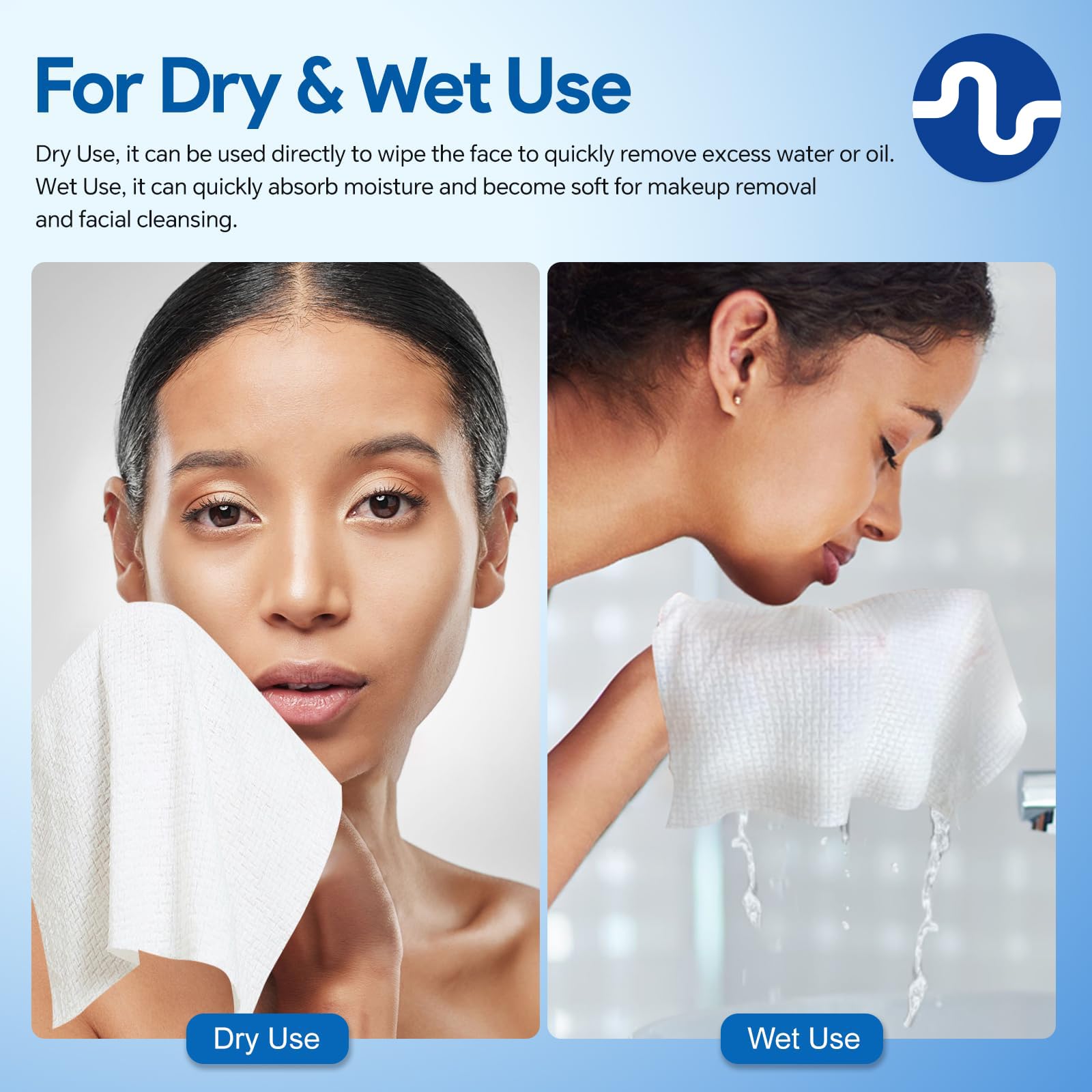 Absorption exceptionnelle par Nuline, élimine impuretés et maquillage.