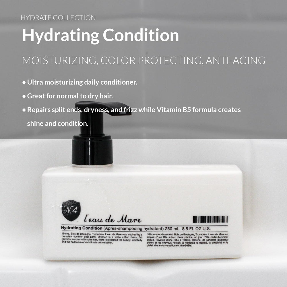 Number 4 conditionneur hydratant — étiquette claire, soin quotidien pour cheveux normaux à secs