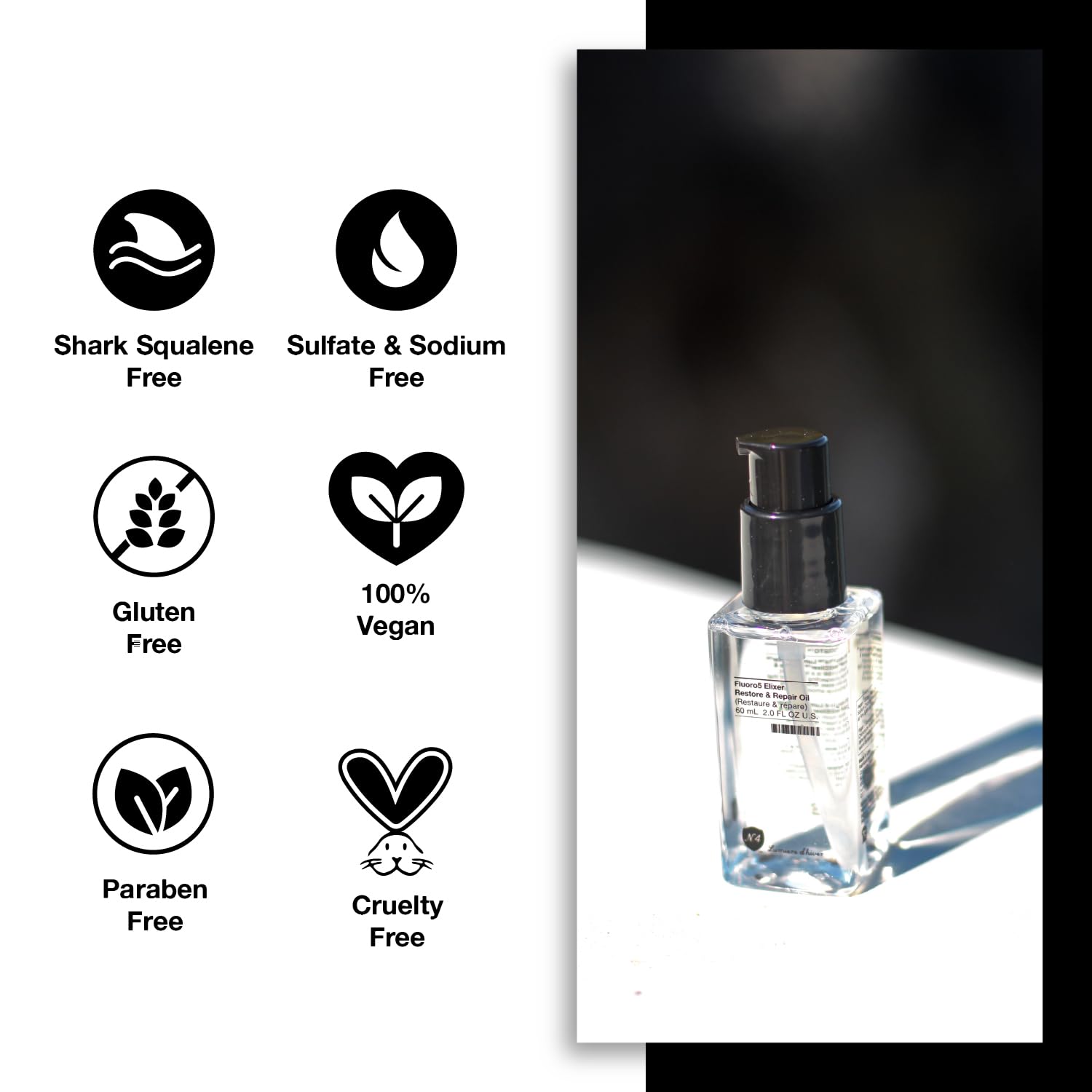 Nume9ro 4 Fluoro5 huile cheveux format 2 oz portable