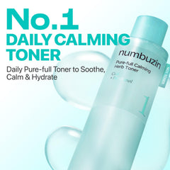 Numbuzin No.1 Toner dans un flacon transparent, hydratation douce pour la peau.