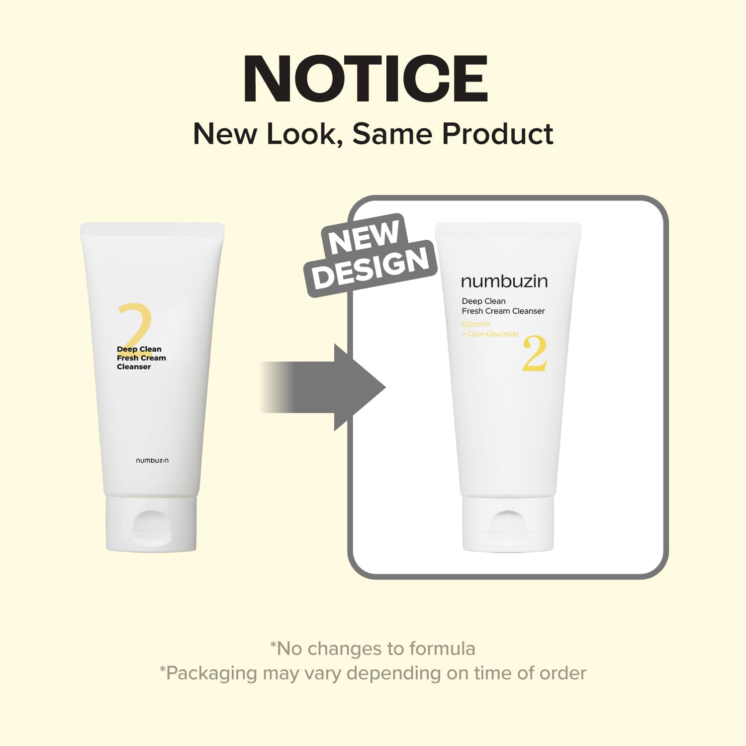 Texture crèmeuse numbuzin No.2, idéale pour une sensation douce après lavage.