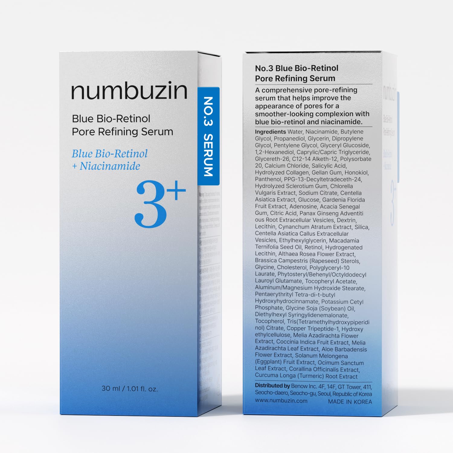 Sérum numbuzin No.3 associe BHA et Peptide pour clarifier la peau.