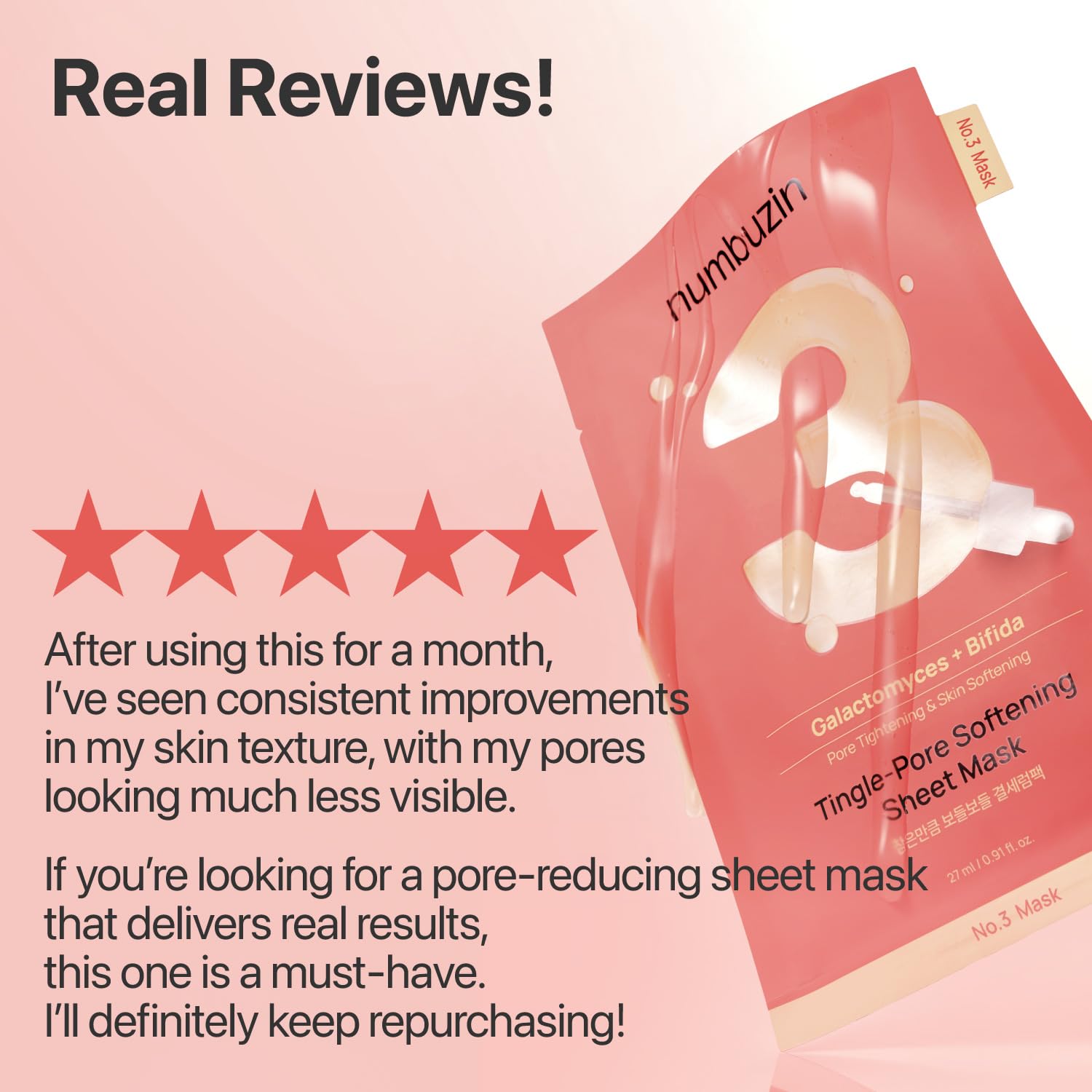 numbuzin No.3 Sheet Mask suitable for sensitive skin during routines