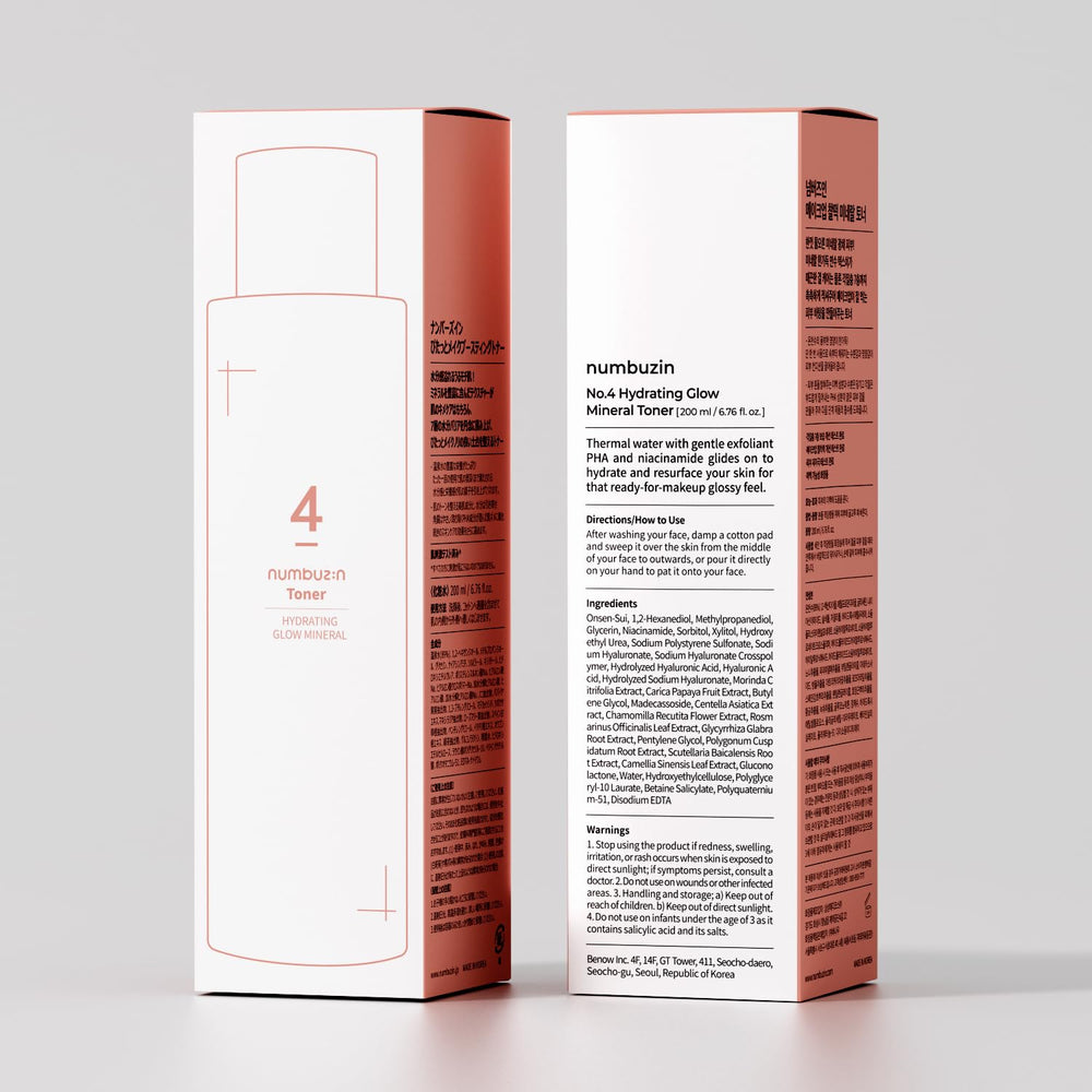 Numbuzin No.4 toner glow-swirl on skin surface after use