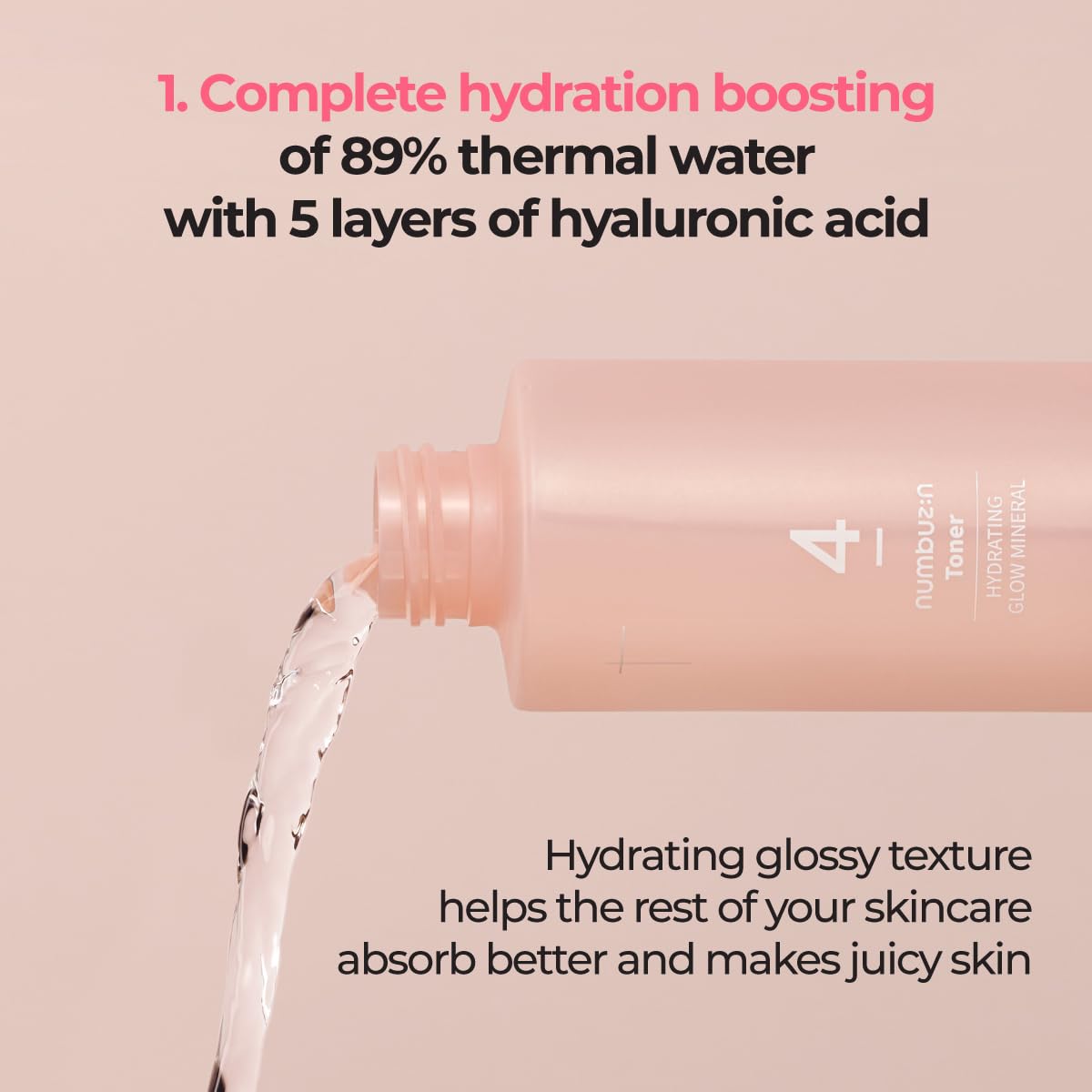 Numbuzin No.4 toner being dispensed on cotton pad for gentle application