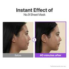 Masque Numbuzin No.9+ NAD+ BIO Lifting adhesion optimisée — application homogène