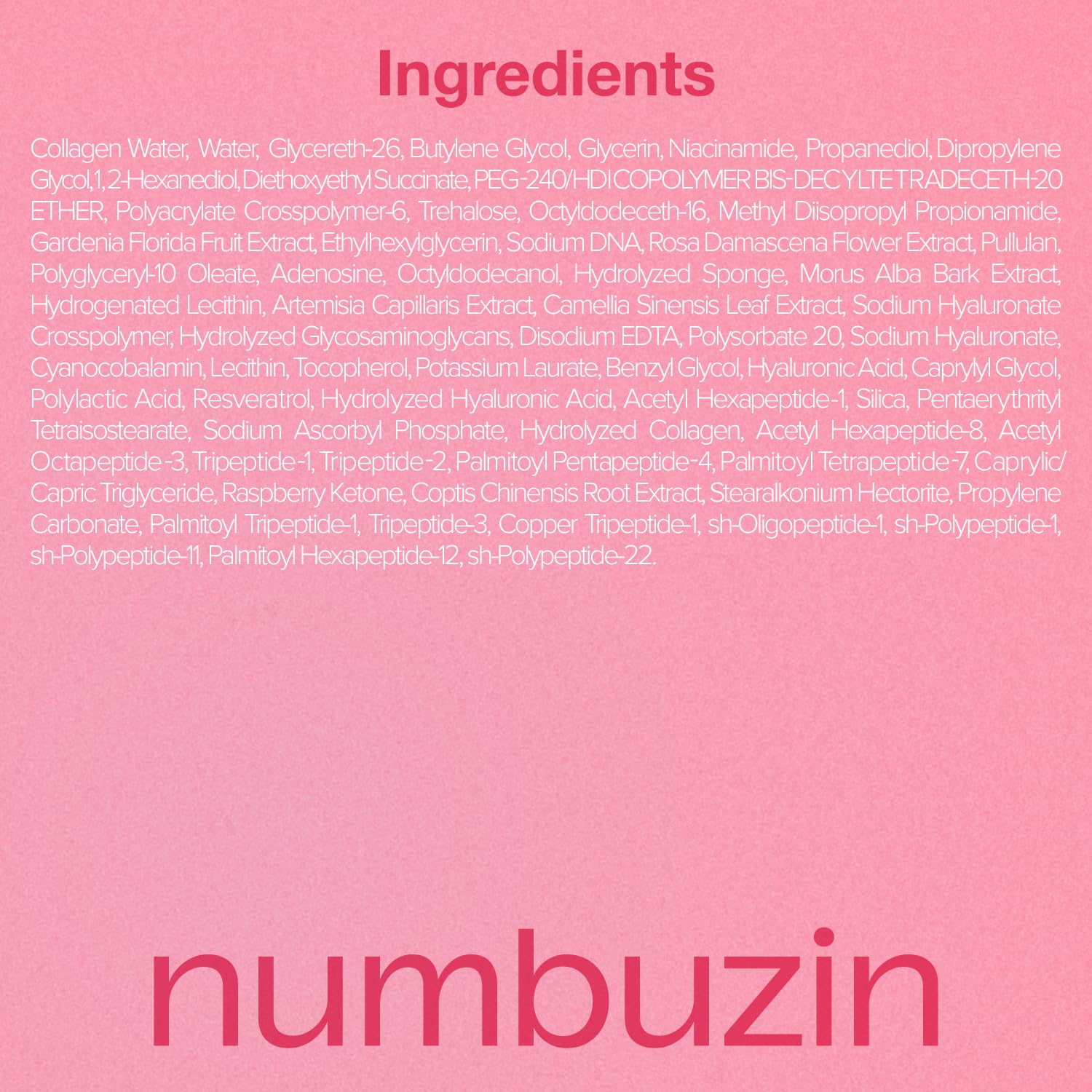 Sérum numbuzin Rose PDRN offre hydratation profonde.