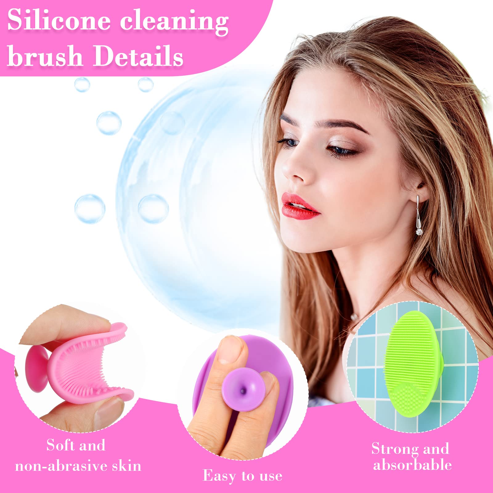 Nuogo brosse visage silicone douce, exfoliation légère pour peau plus nette.