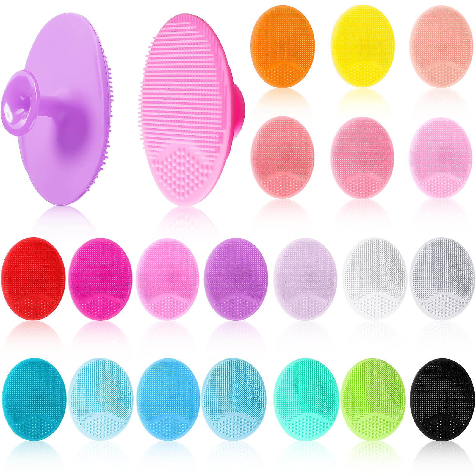 Nuogo ensemble 20 brosses visage silicone en couleurs, pour un nettoyage en profondeur.