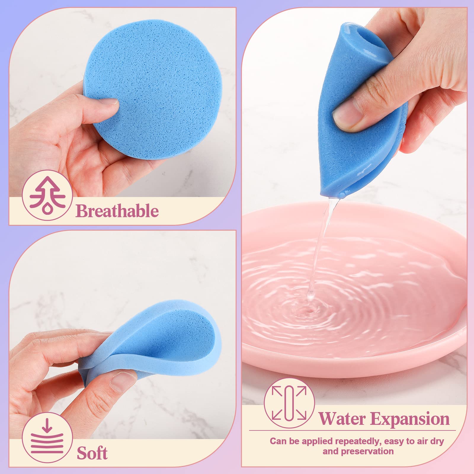 Éponge Nuogo compressée bleu parfaite pour exfolier en douceur.