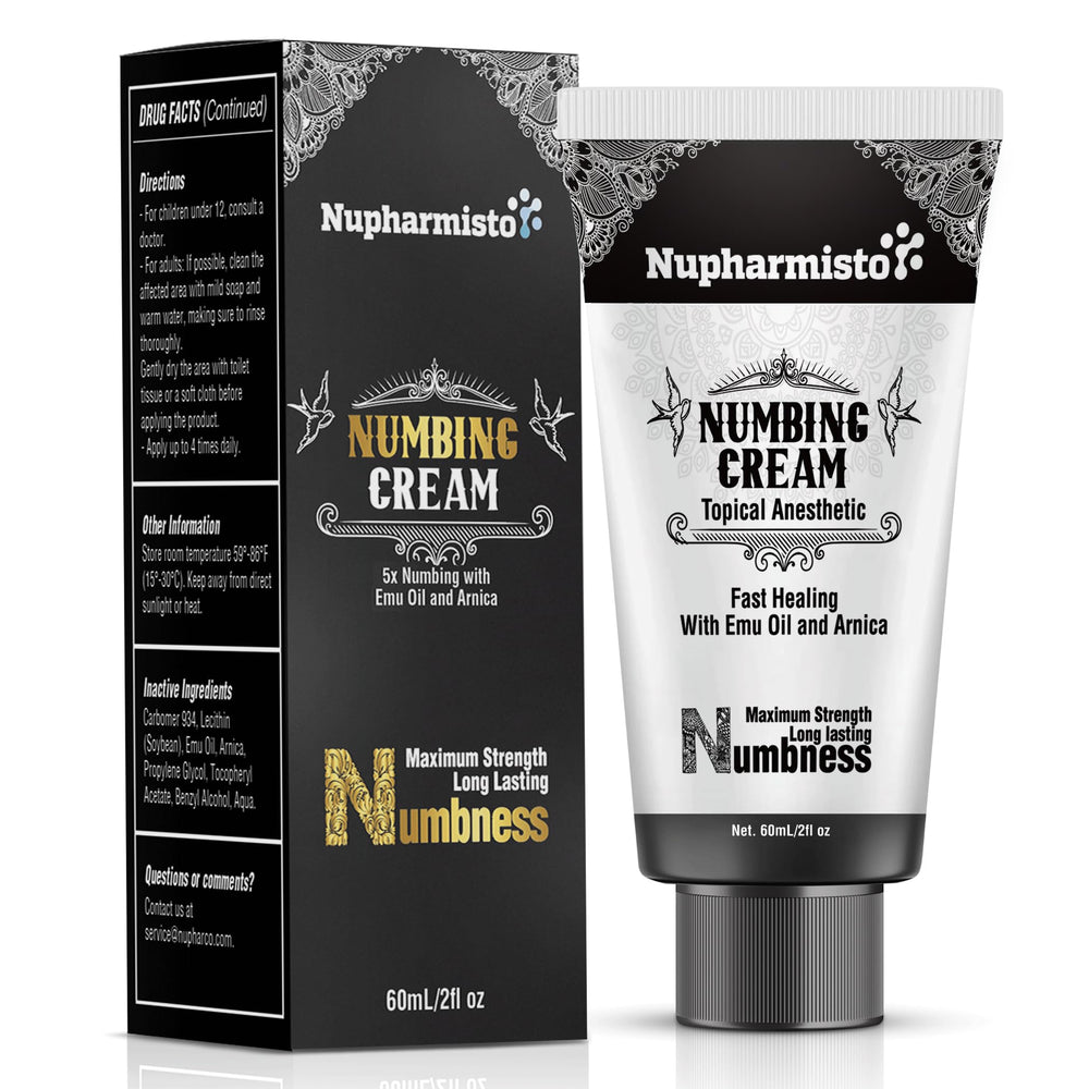 Nupharmco Crème anesthésique en tube pour soulagement ciblé et durable.