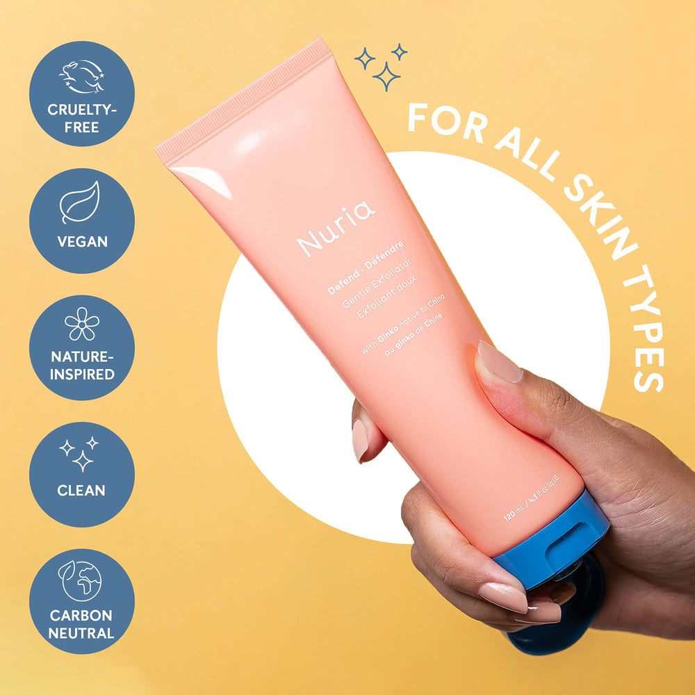 Nuria Defend Exfoliant Visage texture lisse et teint équilibré.