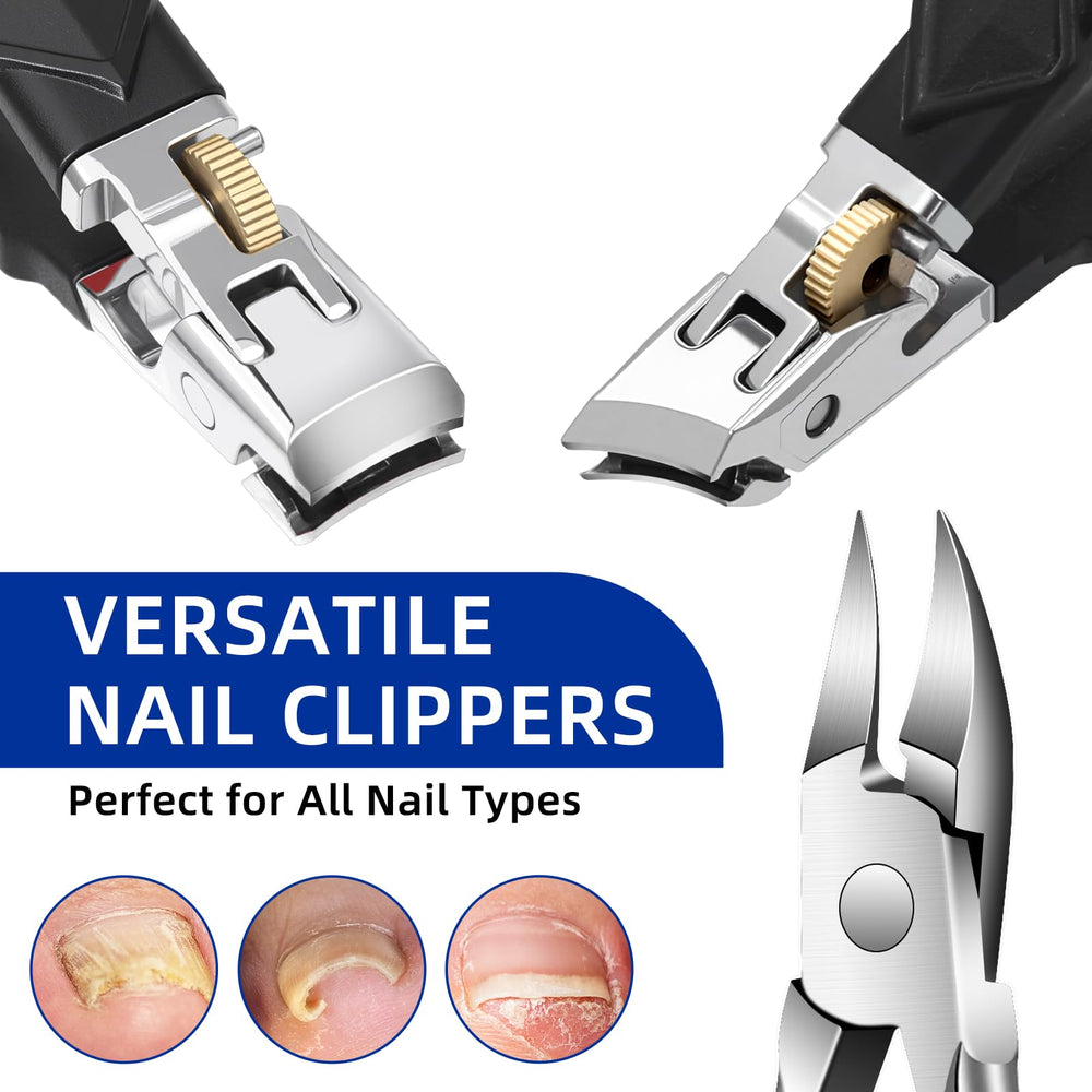Nuriun coupe-ongles pour gros ongles avec ouverture large et prise confortable.