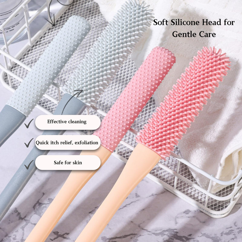 Ensemble Nurlypop deux brosses pieds gris pour nettoyage et exfoliation.