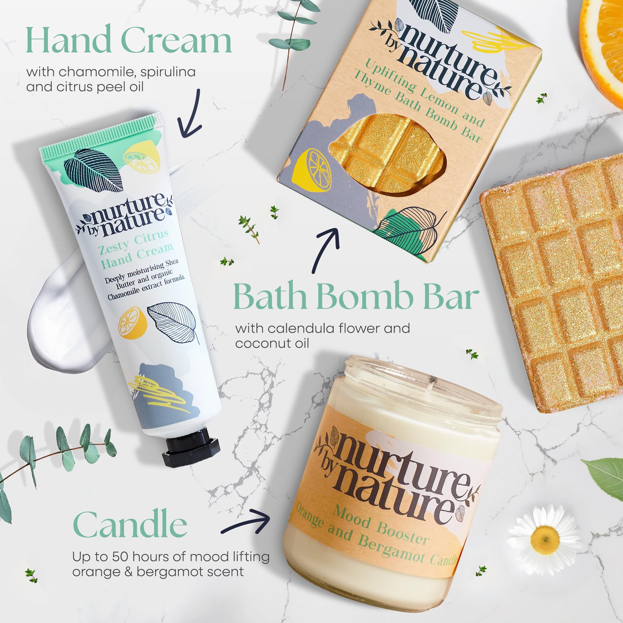 Sels de bain Nurture by Nature pour un moment spa à domicile.