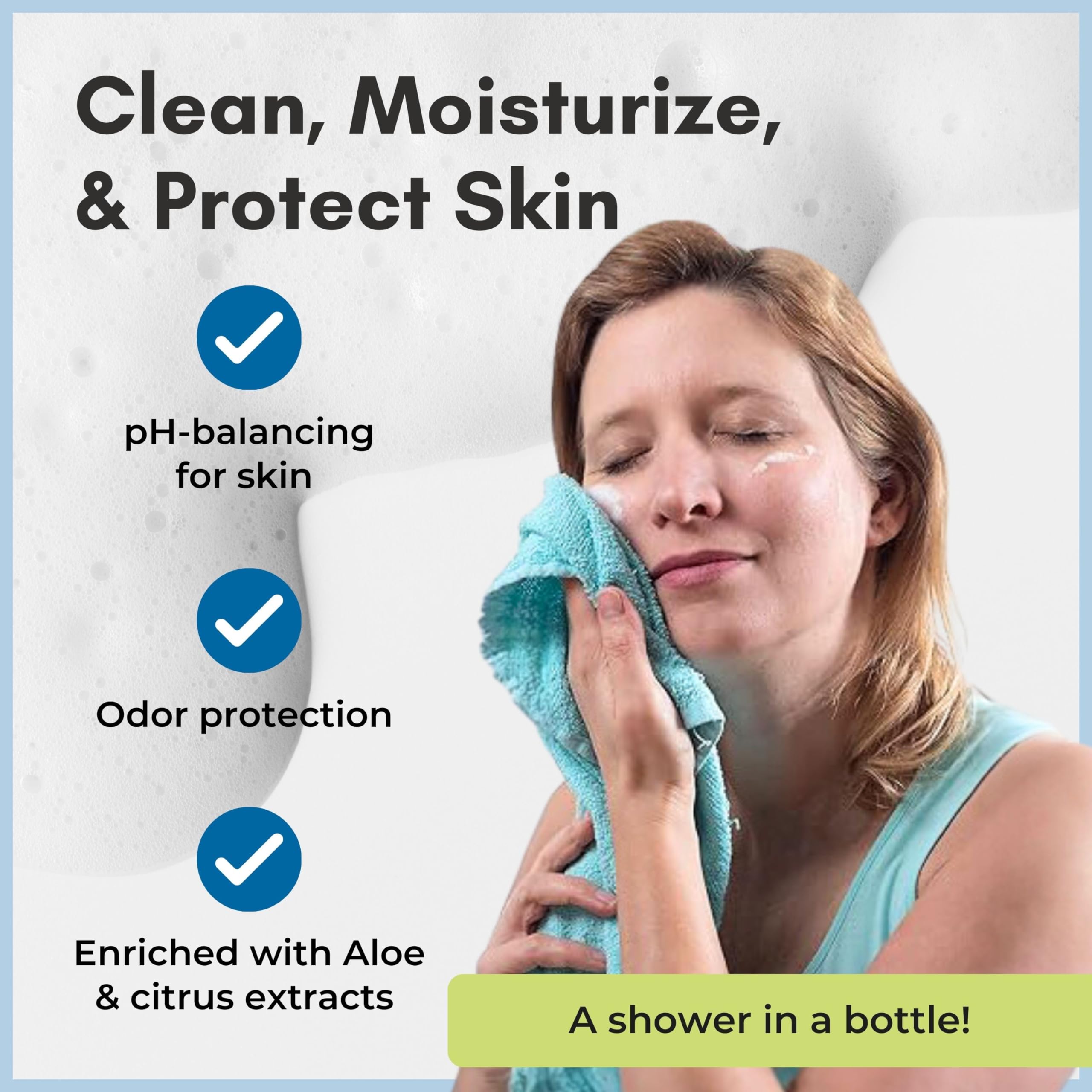 Application mains et visage sans rinçage pratique