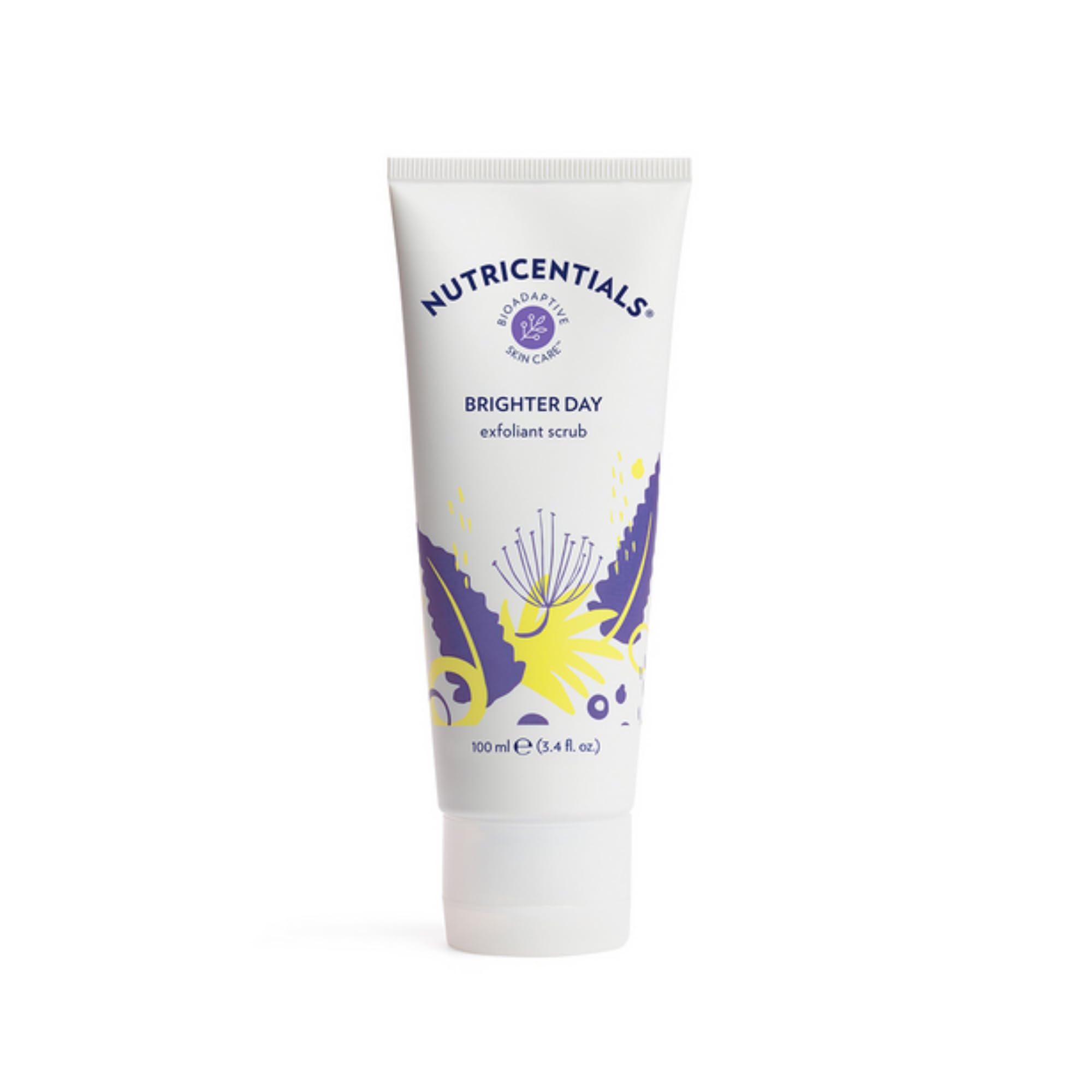Nuskin Brighter Day gommage-visage en tube, pratique pour une exfoliation douce.