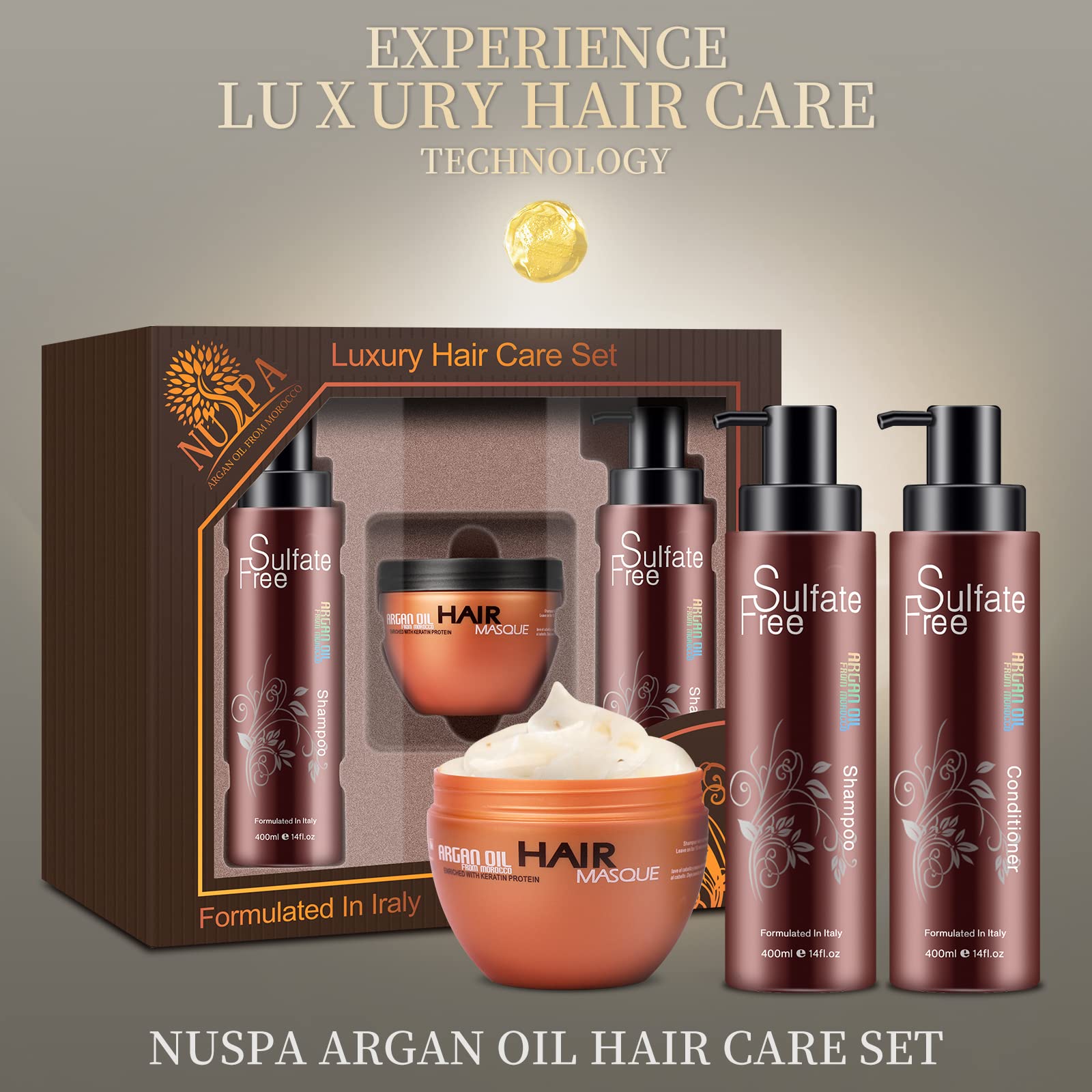 Nuspa Cheveux Brillants Après Application, effet lumineux et naturel.