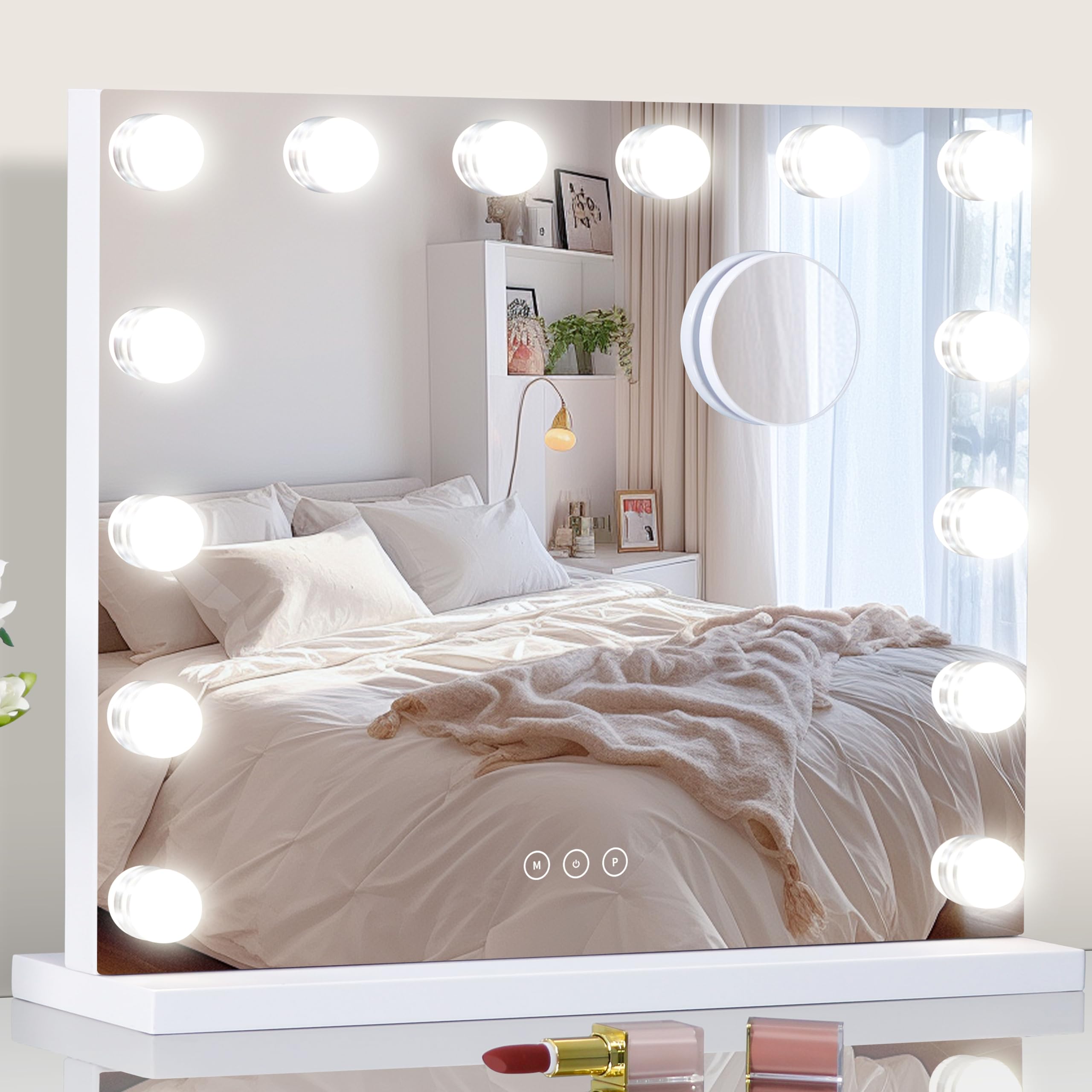 Miroir NUSVAN avec éclairage intégré, vue d’ensemble idéale pour le maquillage