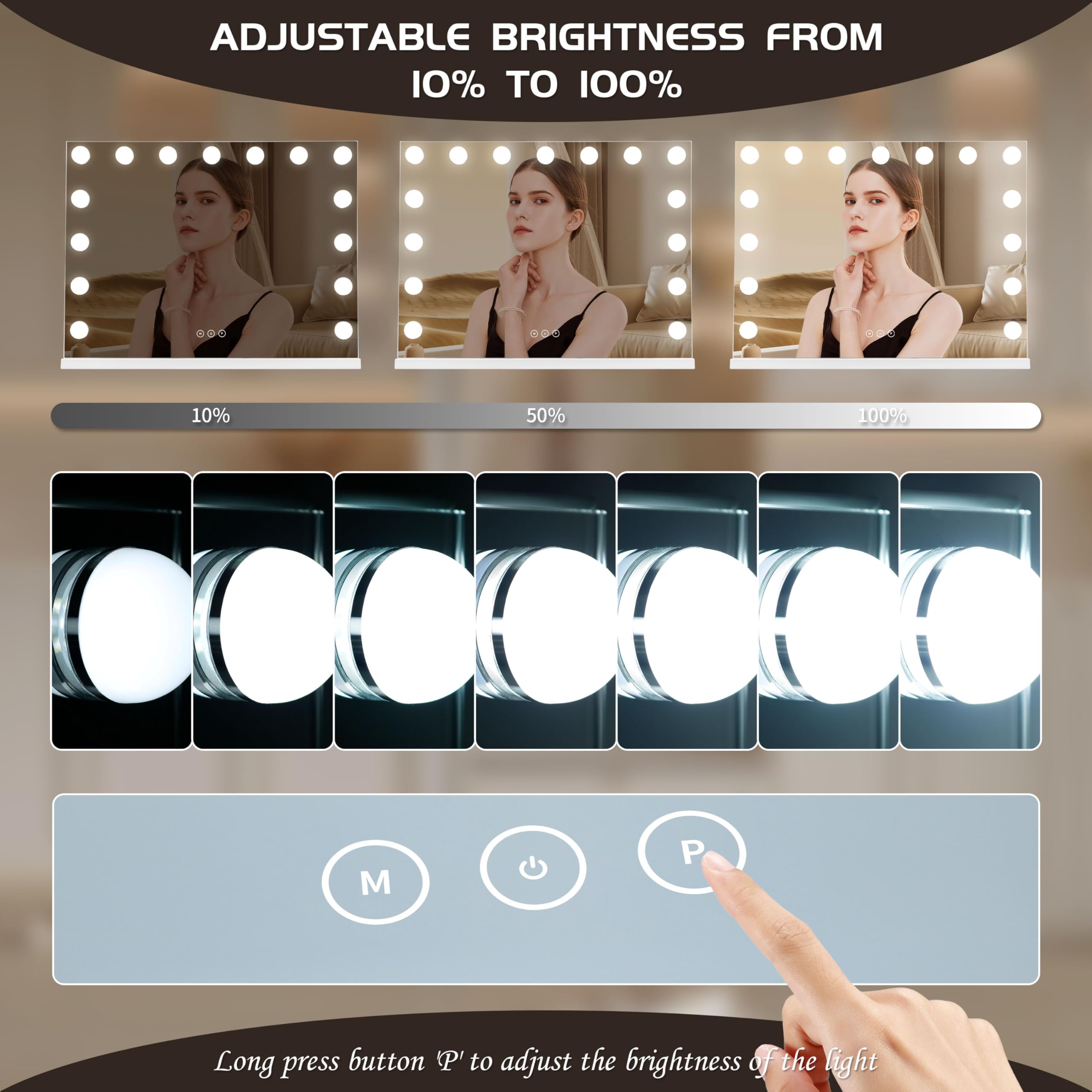 Miroir NUSVAN avec loupe 10x détachable pour un trait précis