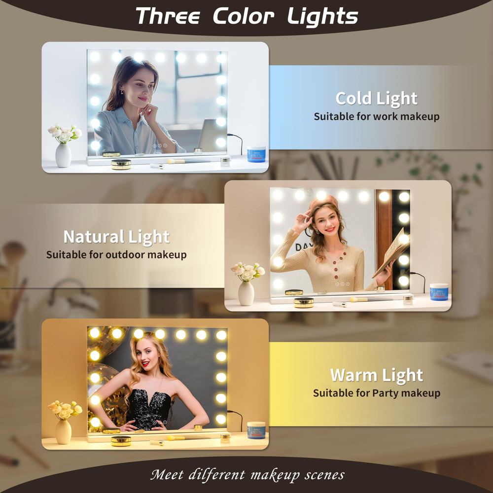Miroir NUSVAN, 3 modes de couleur, adapté à tout moment du maquillage