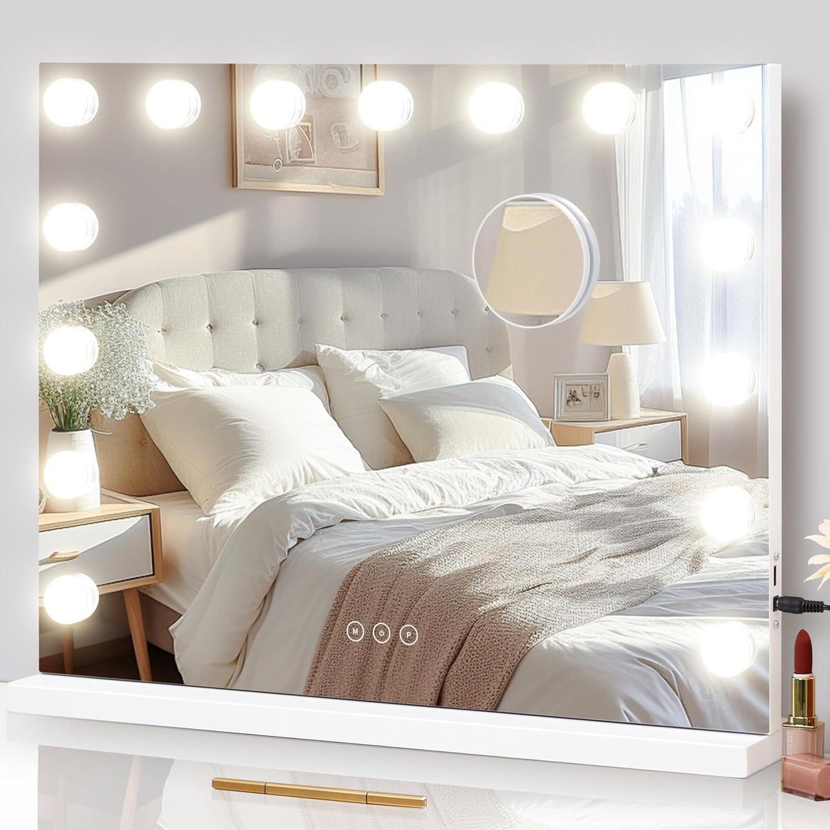 Miroir NUSVAN avec 15 DEL pour un maquillage clair et précis