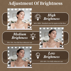 Miroir vanité NUSVAN offrant 3 couleurs de lumière pour différents looks.