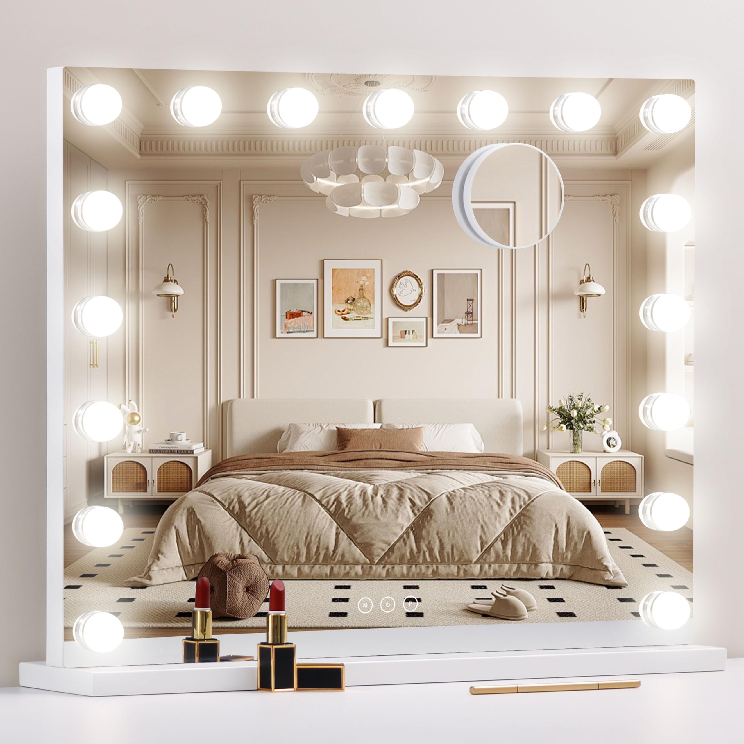 Miroir vanité NUSVAN avec lumière LED pour maquillage précis.