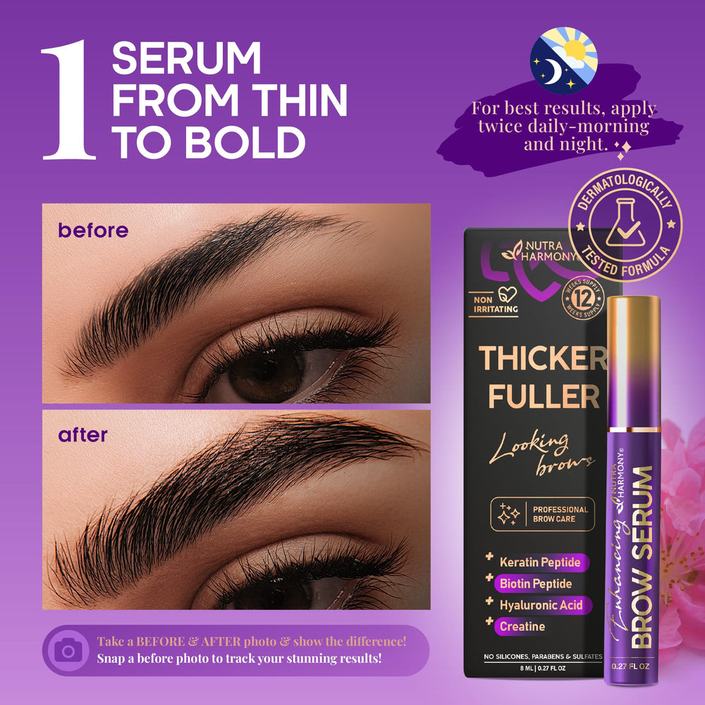 Nutraharmony utilisation quotidienne sourcils application facile et définition progressive