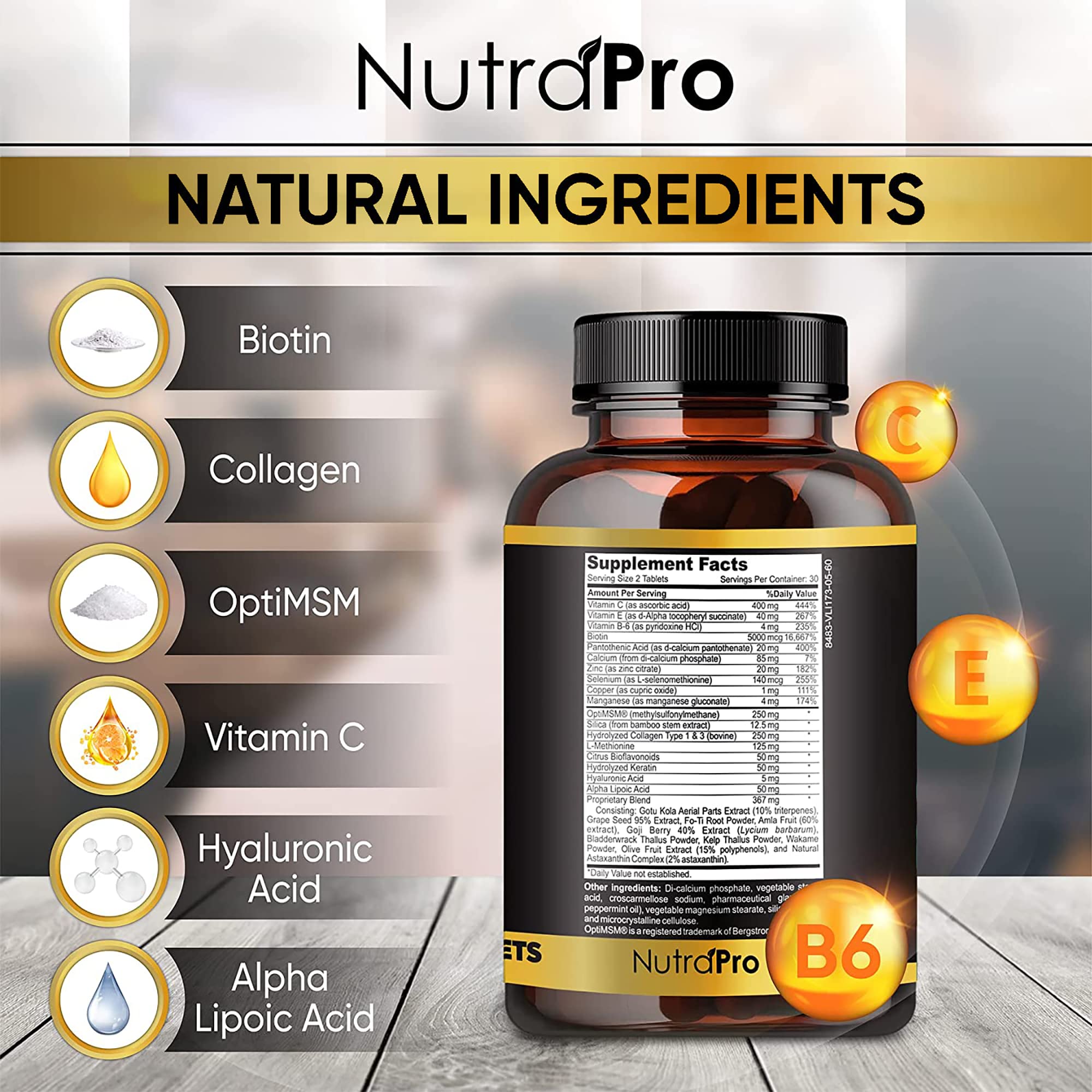 NutraPro Avant-Après Cheveux montrant les résultats potentiels.