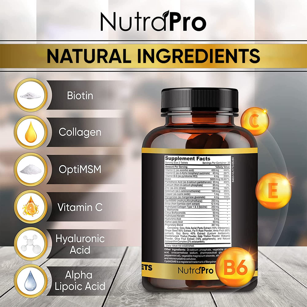 NutraPro Avant-Après Cheveux montrant les résultats potentiels.