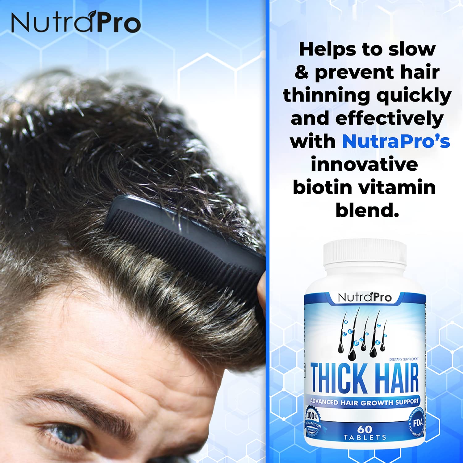 NutraPro-tablettes-non-gmo: soutien pour une chevelure plus dense.