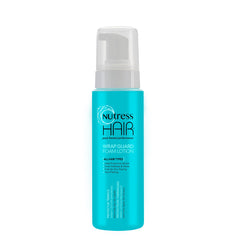 Nutress Lotion Mousse de Protection Sans Chaleur, bouteille, maintien léger pour cheveux soyeux.