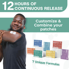 NUTRI-PATCH Energy B12 et Complex application sur peau, diffusion douce.